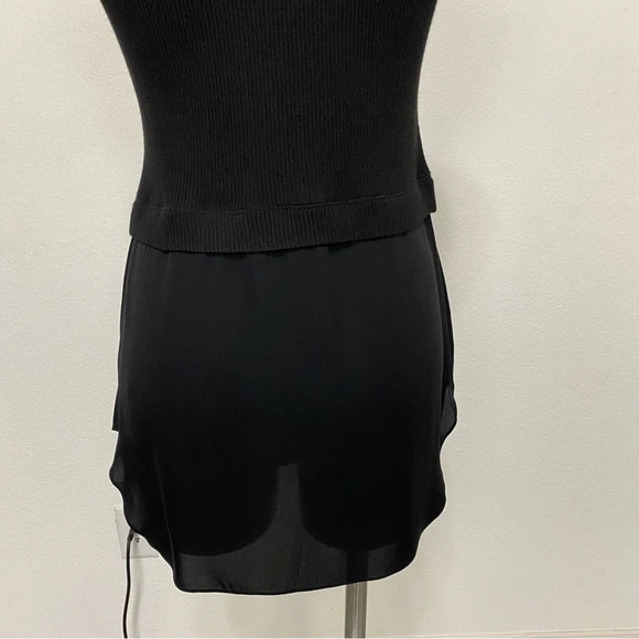 Theory Black Wool Silk Blend Sleeveless Rib Knit Combo Tunic Sweater Size S - Picture 6 of 12